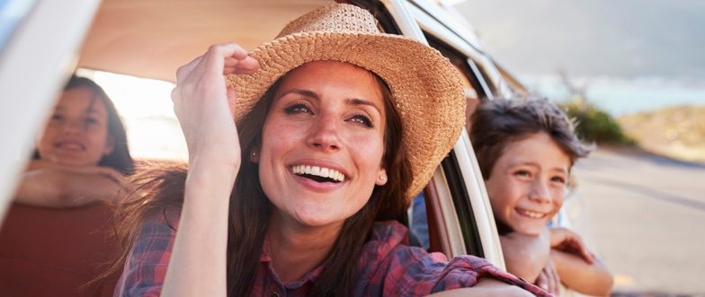 Family car road trip crop content