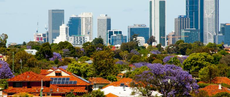 Perth houses and city skyline content