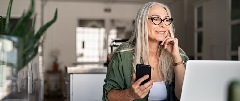 Senior woman mobile crop 2 content