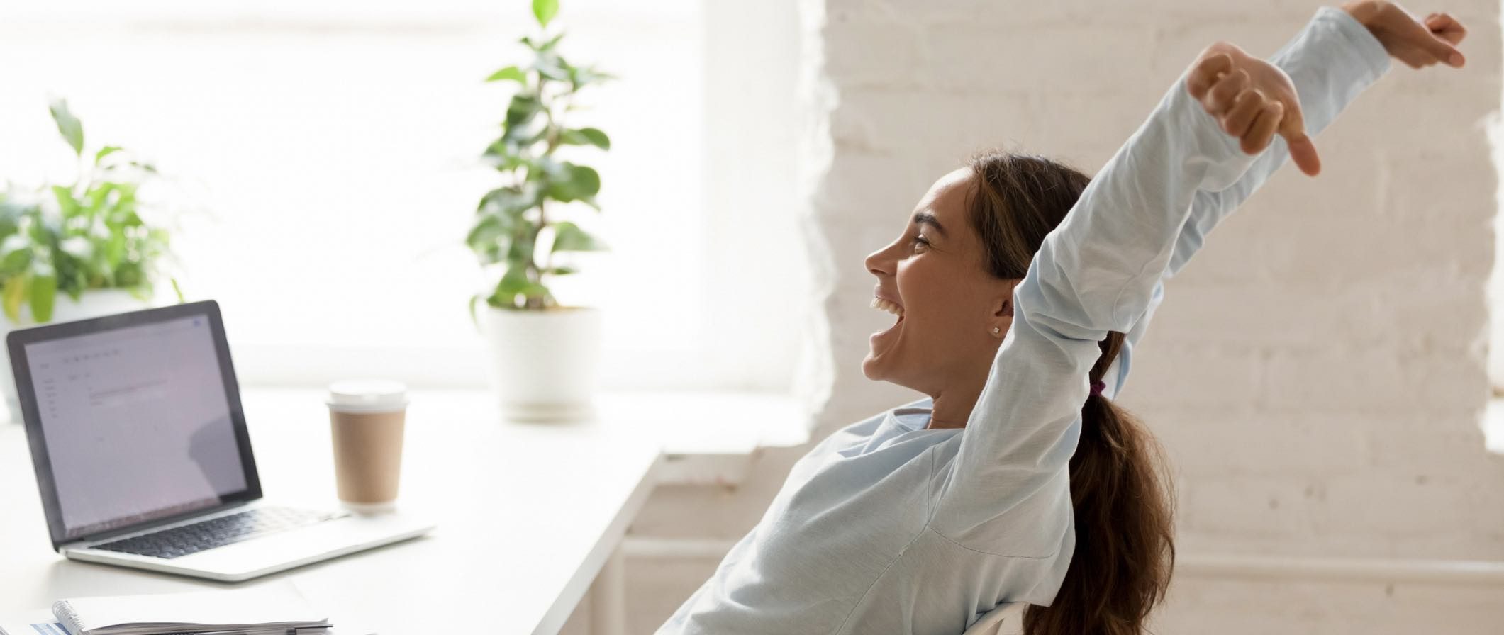 Woman happy with tax content