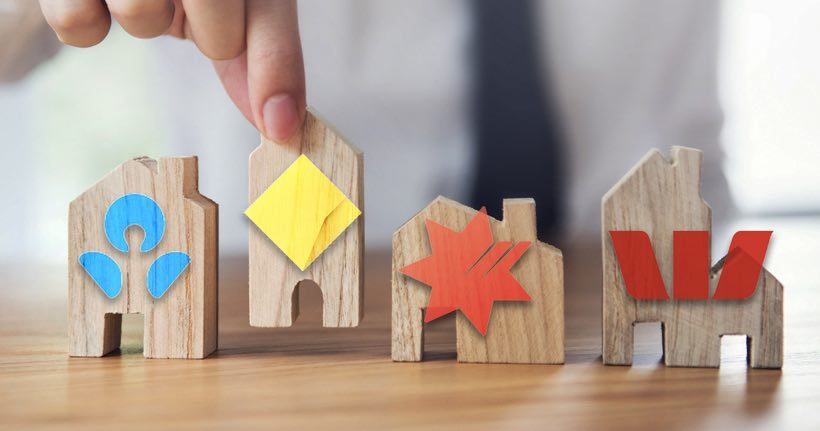 Bank logos wooden houses article image content