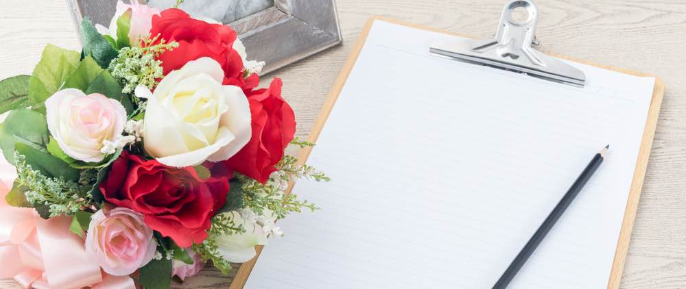 1wedding paper weeding flowers and a clipboard content