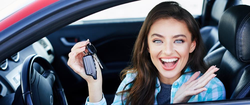 Car new woman crop content