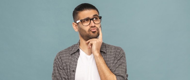 Man thinking about small business applications content