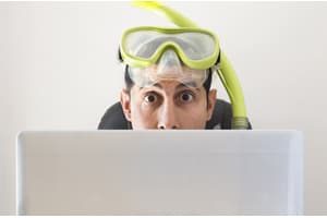 researching travel money online.