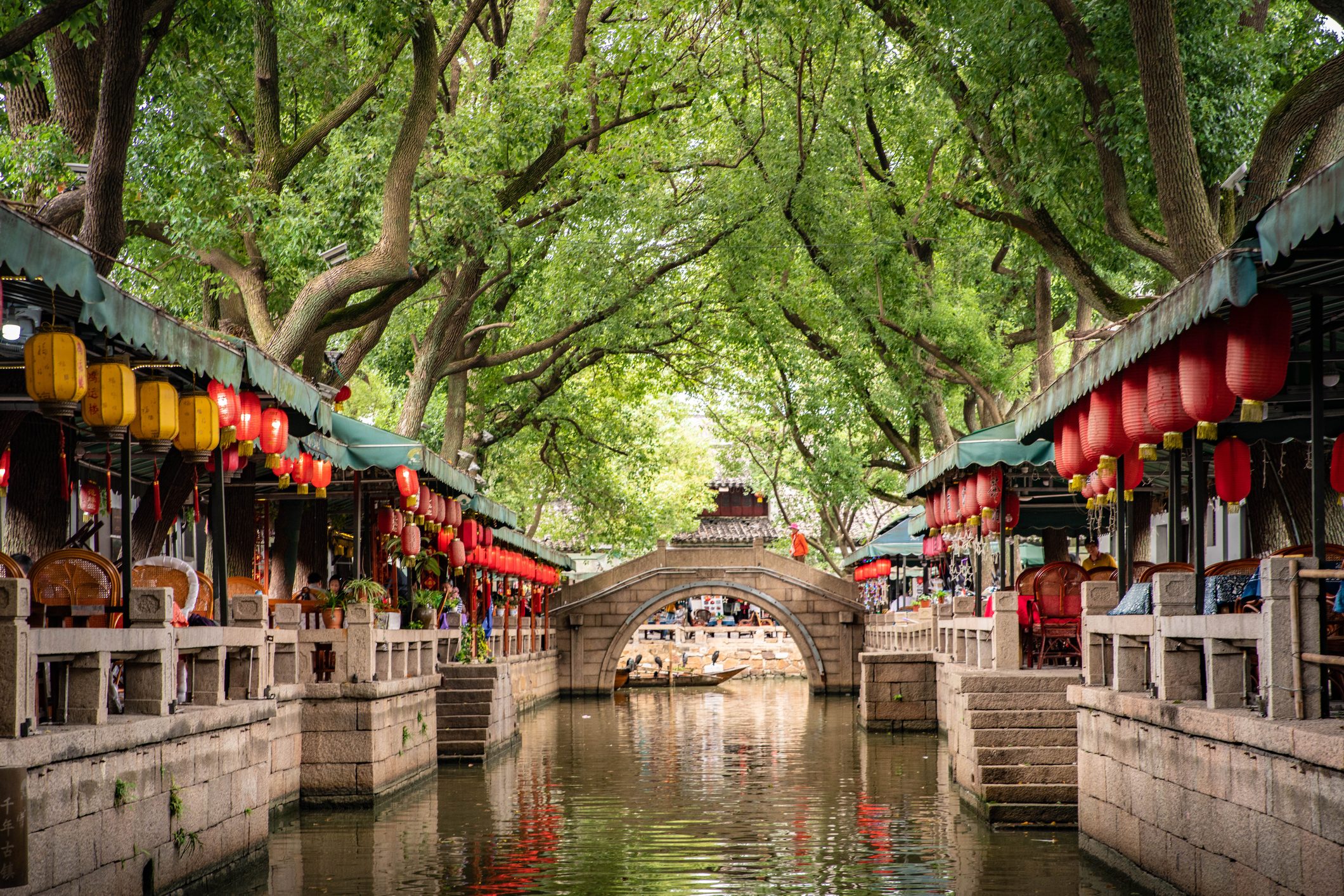 Image from a canal in Tongli Ancient Town, Wujiang District, Suzhou, China