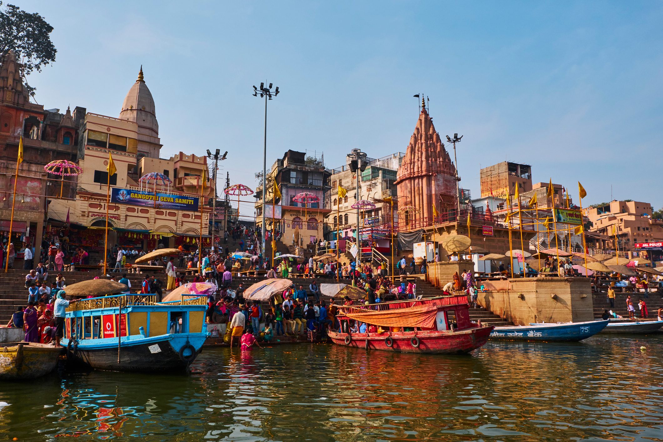 Ghats on the River Ganges, Varanasi, Uttar Pradesh, India