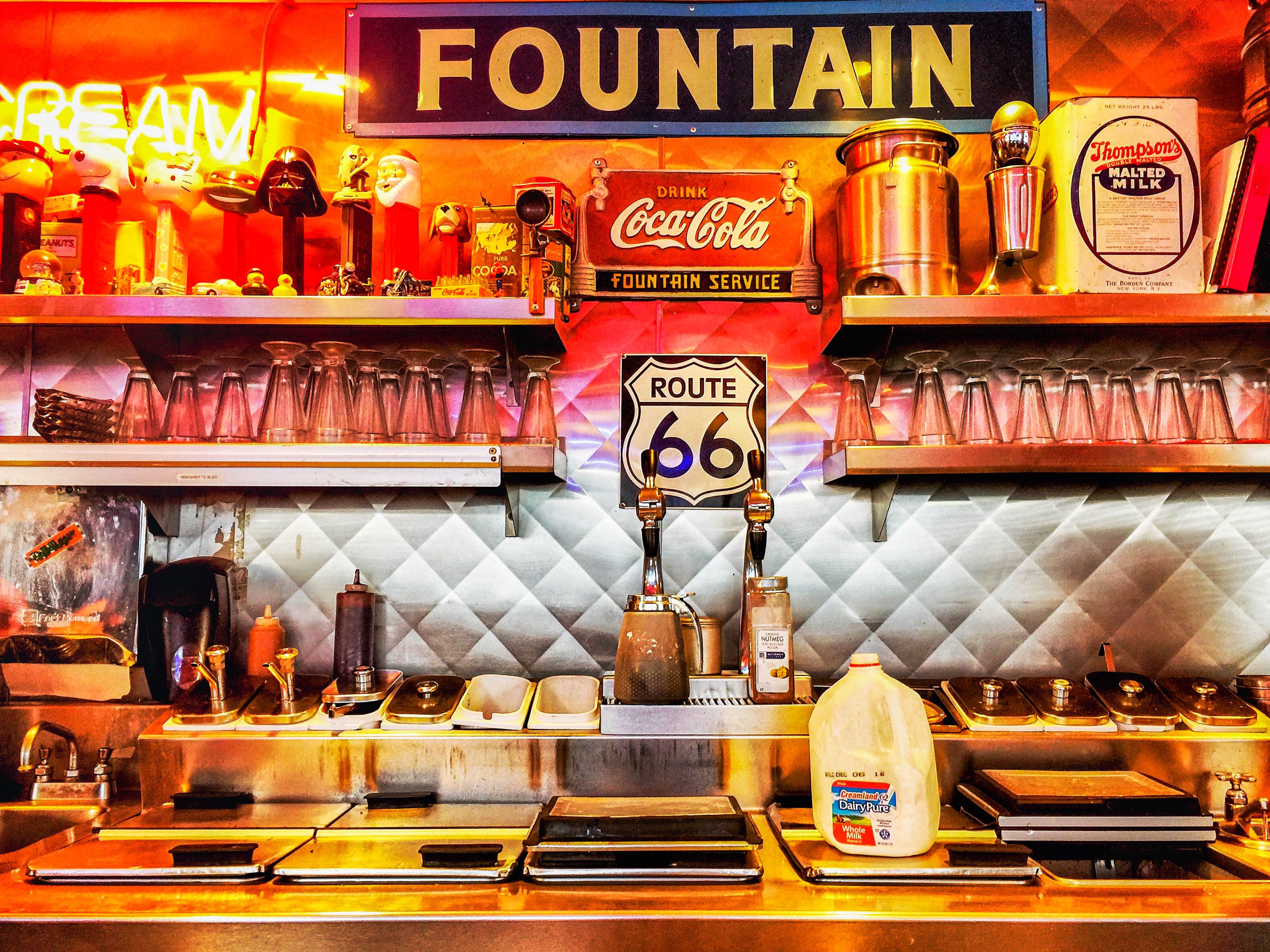 Inside of a diner on Route 66 in Albuquerque, New Mexico, USA