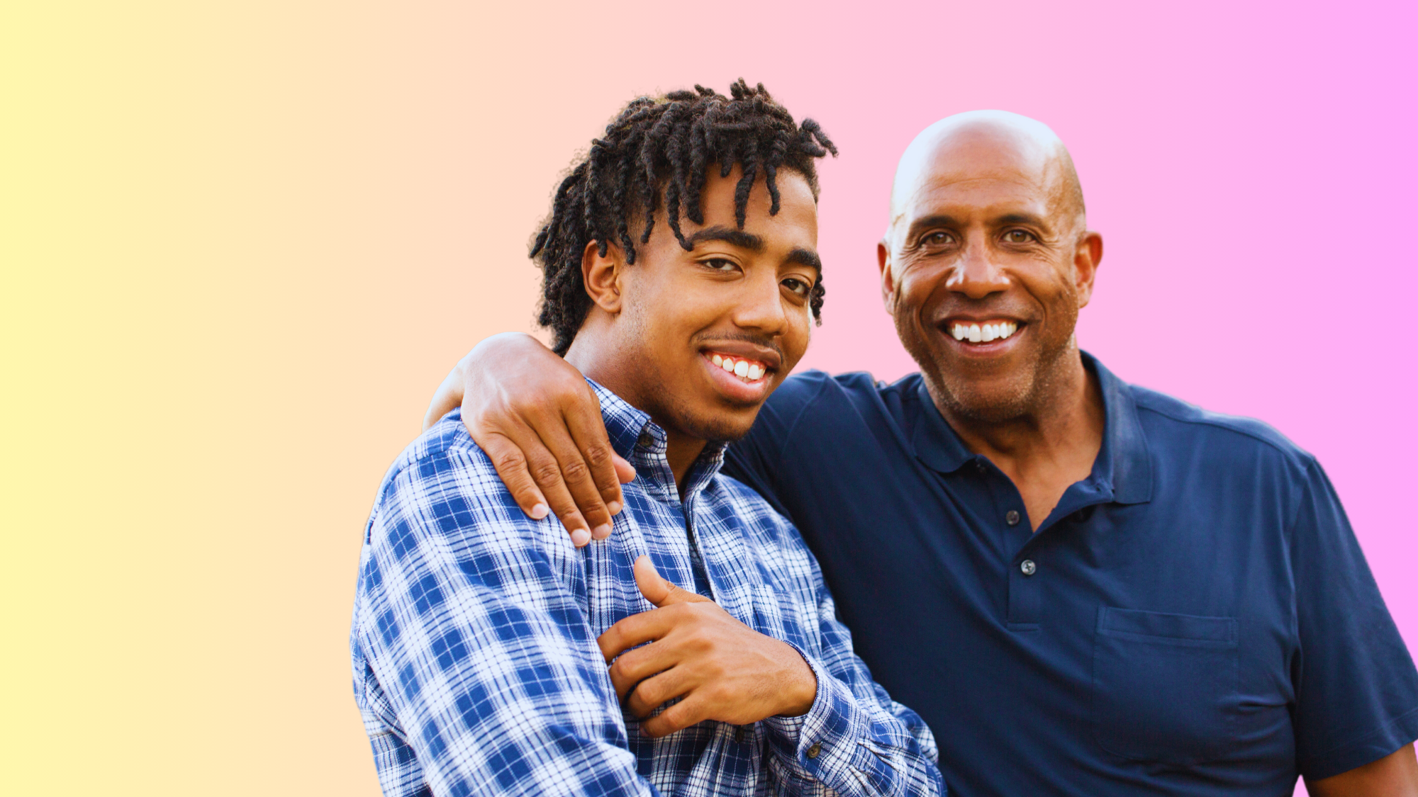 Father and son happy together.